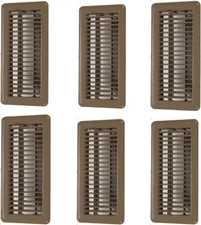 Hartford Ventilation 4 x 10 Floor Vent Covers Brown 6 Pack - Heavy Duty Walkable