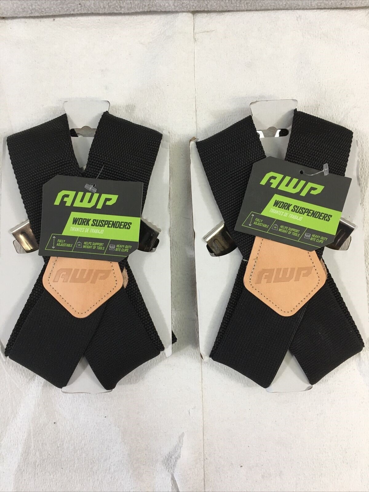 AWP Polyester Belt Clip Work Suspenders 2" Wide Straps 50930LOT OF 2