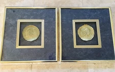 Harris G Strong 3D Framed Fine Art Coins Lot of Two Numbered 1 & 3 Size 17"x16"