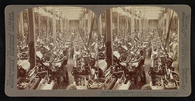 Photo:Weaving home-grown cotton in a fine, modern mill at Lima, Peru 1906