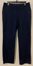 Liz Claiborne Audra Womens Size 12 Blue Wide-Leg Chino-Style Pants A4139