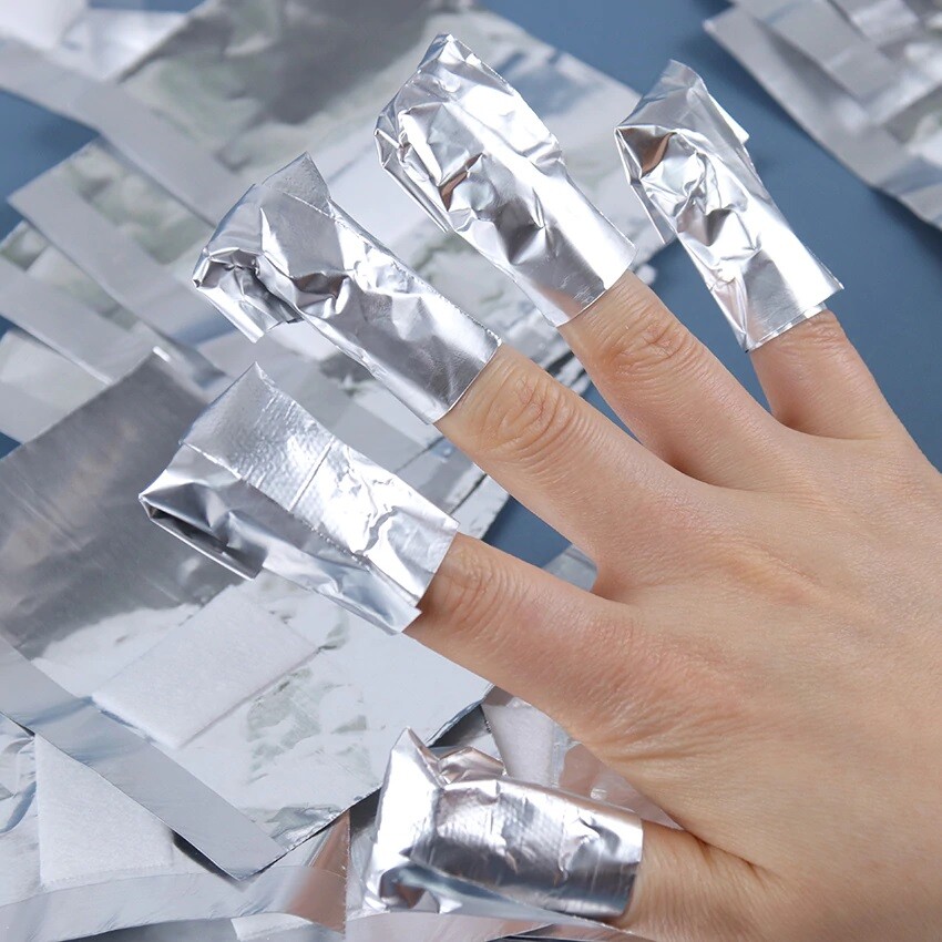 100 X Nail Art Aluminium Foil Soak Off Acrylic Gel Polish Nail