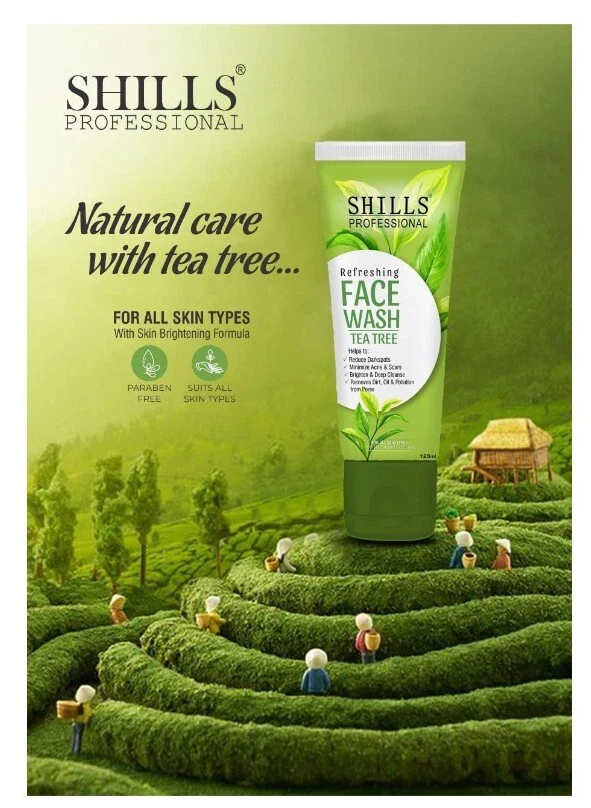 Shills Professional Tea Tree Refreshing Face Wash 125ml Dark Spot Removal