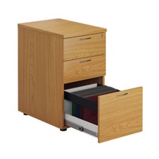 First Desk High Pedestal 3 Drawer 600mm Depth Nova Oak TESDHP3NO