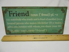 Wood Rustic FRIEND hanging plague stand alone sign Friend Great 🎁 10X4.5 inches
