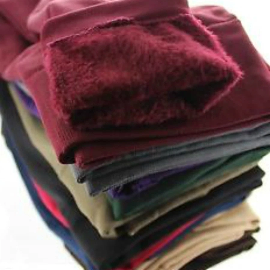 女式大码无缝高级抓绒打底裤高腰舒适保暖 — 第 2/4 张图片