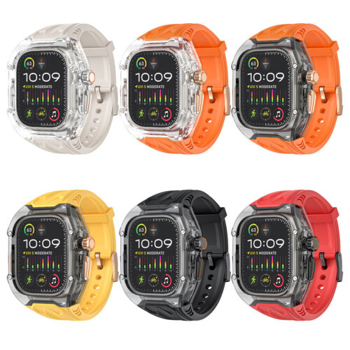 Custodia Trasparente Cinturino Silicone per Apple Watch Ultra e Ultra2 49mm 40/41/44/45mm - Foto 22 di 63