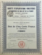Soci&eacute;t&eacute; d'Exploitations Forestieres, 1919