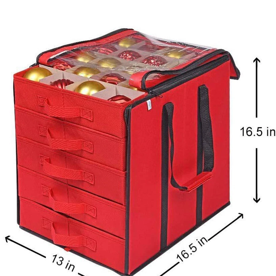 Christmas Ornament Storage Box Container Bin with Removable Trays Reusable - Image 4 of 4