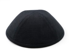 New Black Linen KIPPAH Yarmulke Yarmulka Kippa Kipa Jewish Head Covering Size 4