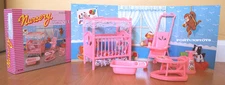 NEW GLORIA DOLL HOUSE FURNITURE Nursery Crib Hi Chair ROOM PLAYSET (9409)