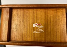 Kalmar Teak Roll Top 3.5" Floppy Media Storage w/3 Dividers Very Nice Condition