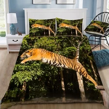 Tiger Jumping 2 Doona / Duvet Cover and 2 Pillow Slips
