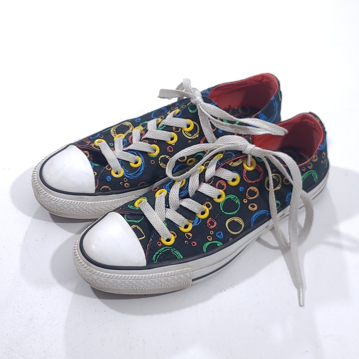 CONVERSE オールスター 波模様 Converse All Star Shoes Women's 7 Colorful Bubbles Low Top