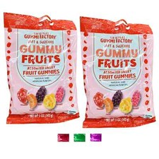 Gominolas de frutas dulces surtidas suaves originales Gummi Factory 5 oz (paquete de 2)