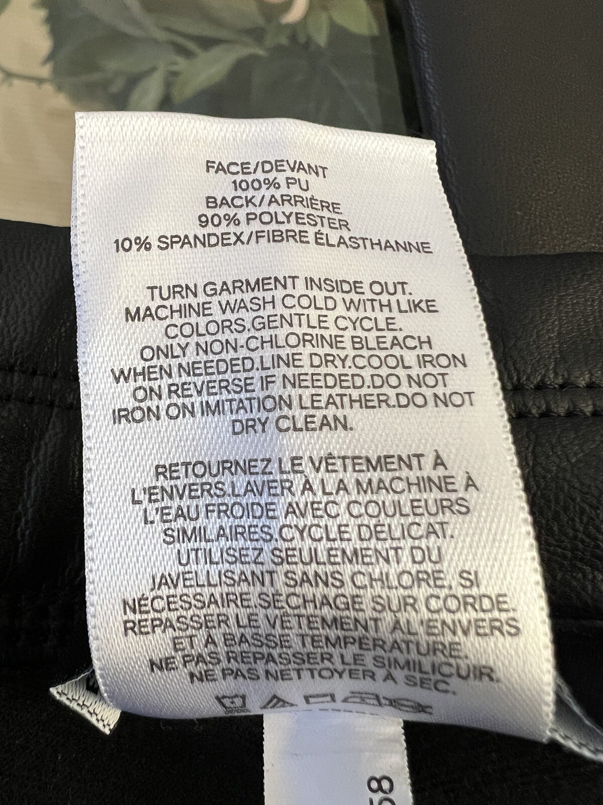 Express Black Leather Look  (polyester/spandex Bl… - image 12