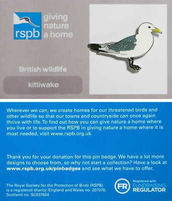 Rspb Razorbill Pin RSPB Pin Badge GNaH Kittiwake (2014 Release) P02012 | eBay UK