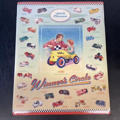 Vintage 1956 Kiddie Car Classics Winners Circle Wall Decor Poster 20 x 16