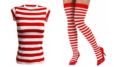 WOMEN'S GIRLS RED & WHITE KIT HEN PARTY COSTUME BOOK WEEK DAY - Picture 9 of 9