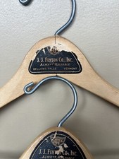 Lot of 2 Wishbone Advertising Coat Hangers JJ Fenton Co Bellows Falls Vermont