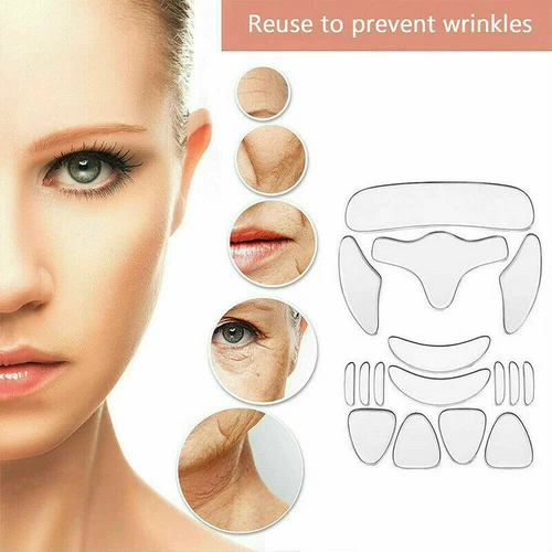 16PCS Anti-Wrinkle Neck Eye Face Pad Silicone Removal Patch Skin Lifting Overnight - Image 4 of 12