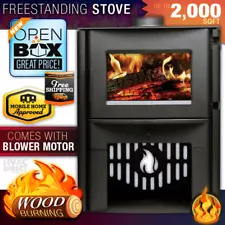 Breckwell SW2.0 Freestanding Wood Stove w/ Blower & Base - 2000 SQFT Heating