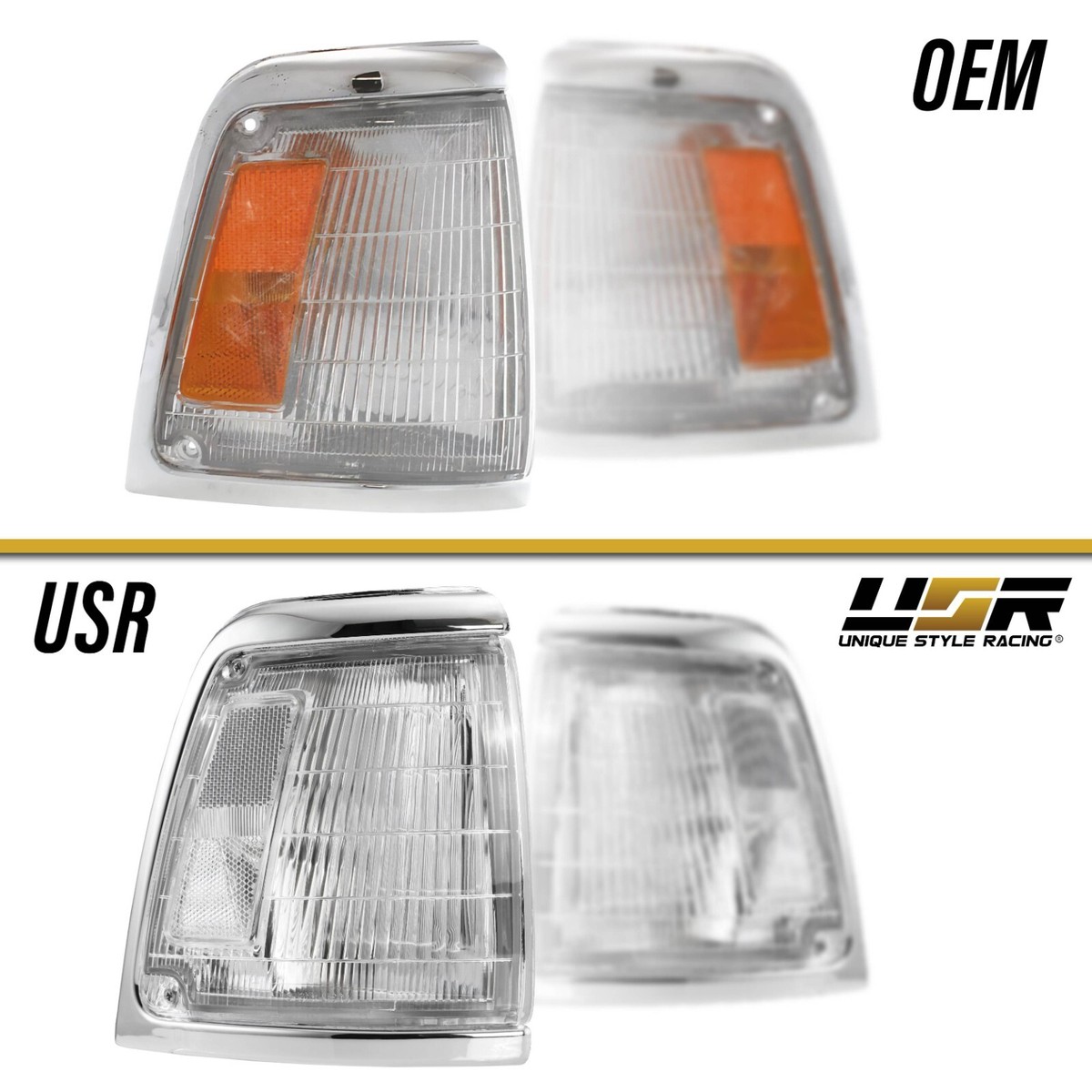 DEPO Pair of Clear Front Corner Lights for 1992-1995 Toyota Pickup