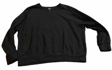 Buffalo David Britton All Black Crew Neck Sweatshirt Women LS Size L EUC