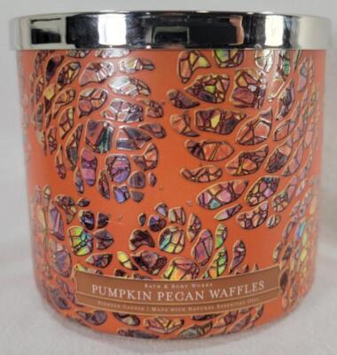 Bath Body Works Candle PUMPKIN PECAN WAFFLES 3-wick Jar 14.5 oz Maple Spice