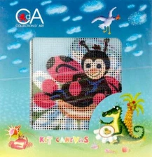 DIY Collection D'Art Ladybird Ladybug Needlepoint Beginner Kids Kit 4" x 4"