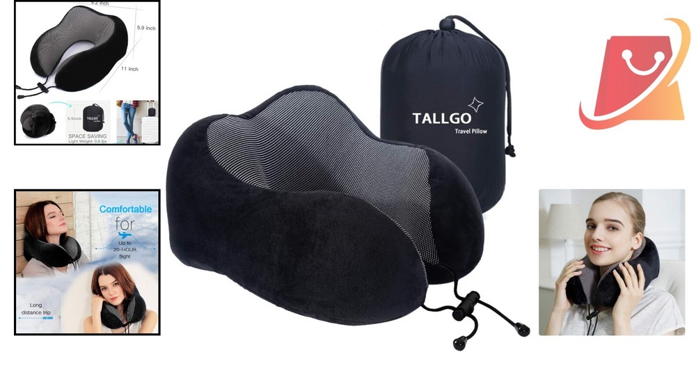 Travel Pillow Memory Foam Soft Neck Support Ergonomic Design for Sleeping Travel Pillow Memory Foam Soft Neck Support Ergonomic Design for Sleeping