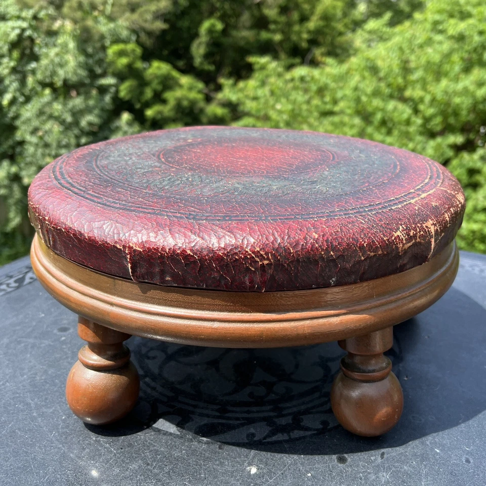 De colección F.B. Reposapiés de pino colonial M Co Ferguson Brothers - Taburete de 5 patas Foto 4 de 4