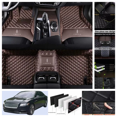 For Lincoln Continental 2017-2020 Car Floor Mats Leather Luxury Custom Carpets - Imagen 31 de 44