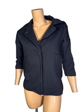Julia 120 Russian Blazer Womens Med Petite Black Scubafabric Thick 3/4 Sleeve