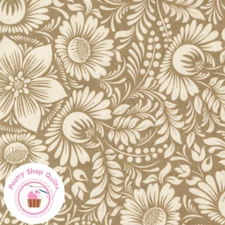 Moda NUTMEG 30701 20 Toast Gold Tan Floral  BASIC GREY Quilt Fabric