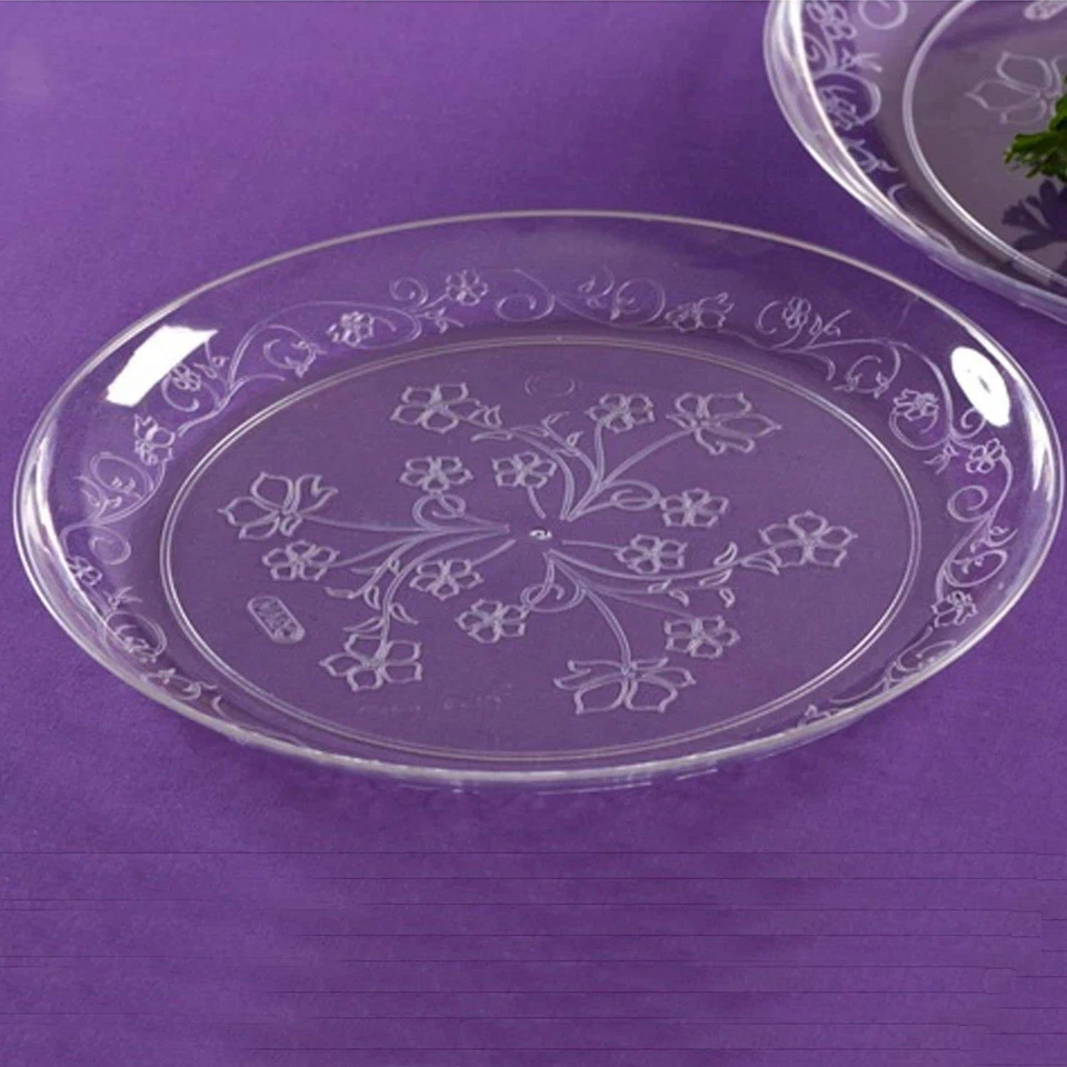 D'Vine Plastic Dinner Plate Heavyweight Clear 10 Inch, Wedding and Events [BULK] - Image 4 of 4