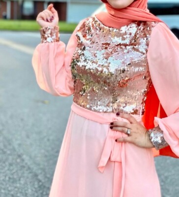 Modanisa Maxi Peach Color Evening Long Sleeve Dress Perfect For Occasion Size M | eBay Modanisa Maxi Peach Color Evening Long Sleeve Dress Perfect For Occasion Size M | eBay