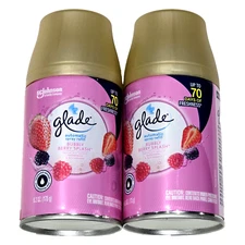2 Pack Glade Automatic Spray Refills Bubbly Berry Splash Air Freshener 6.2oz.