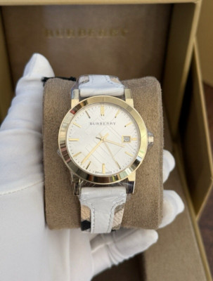 Brand New Burberry BU9110 Haymarket Gold Tone Stainless Steel Women's Watch
