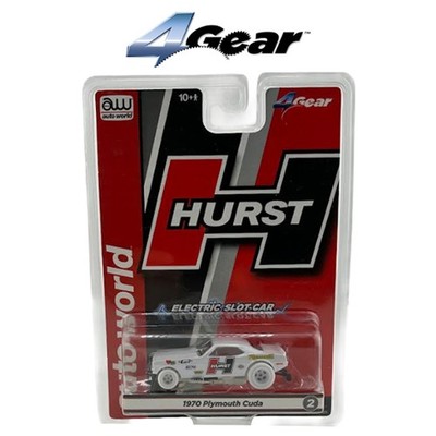 Auto World 4Gear 1970 Plymouth Barracuda Drag Hurst Shifters iWheels HO Slot Car