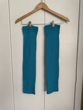 Vintage Authentic 80s Teal Knit Leg Warmers Ballet Dance Retro Party