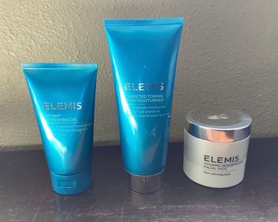 Set Of 3 Elemis Body Care Products: Gel, Facial Pads, Toning Body Moisturizer
