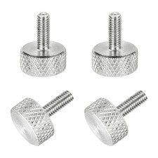 4Pcs M3x8mm Flat Head Knurled Thumb Screws for Graphics Card Silver