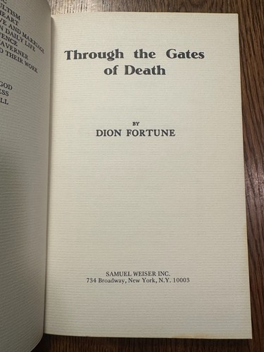 Through the Gates of Death by Dion Fortune 1974 PB OCCULT AFTERLIFE ESOTERIC - Picture 4 of 7