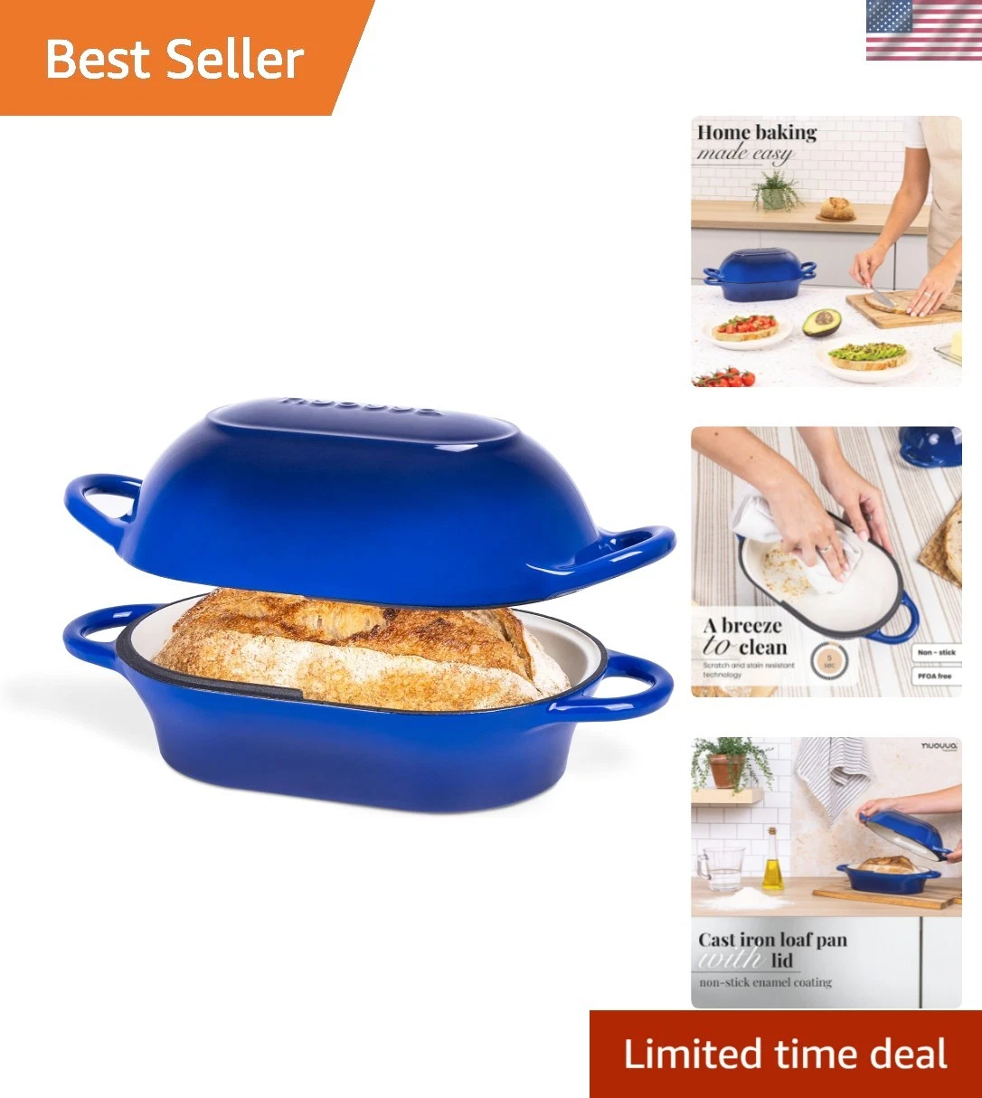 Dutch Oven For Sourdough Bread Baking – Enamelled Cast Iron Bread Loaf Pot – ...
Opens in a new wind