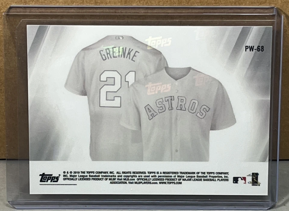 2019 TOPPS NOW PLAYERS WEEKEND #PW-68 ZACK GREINKE HOUSTON ASTROS Print Run 261 - Image 2 of 2