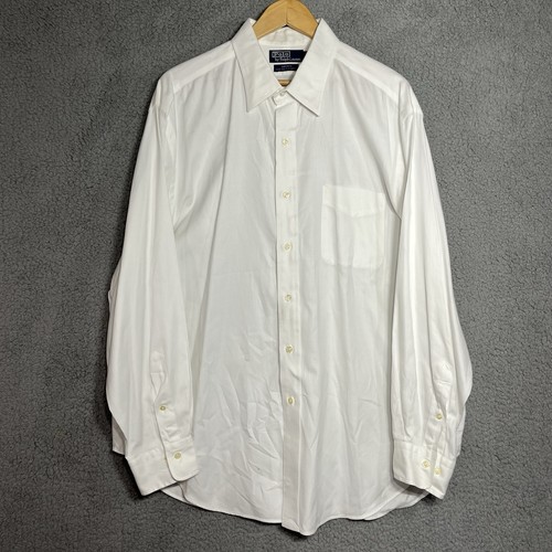 Vtg Polo Ralph Lauren Dress Shirt Men’s Andrew White Button Down 17.5 34/35