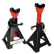 Upgraded 3 Ton Jack Stands 3 Ton Jack Stands with 2 Crossbars Black Orange