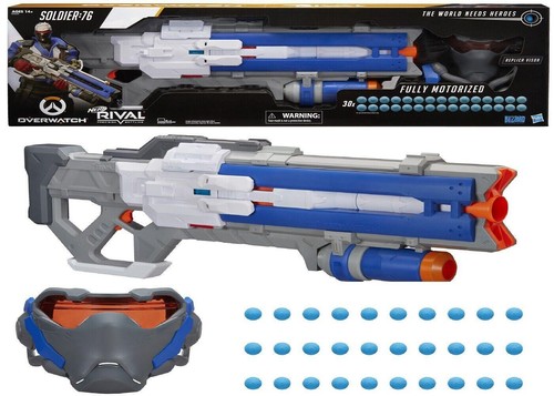 NERF Overwatch Soldier 76 Mask Rival Blaster Fully Motorized 14+ Toy Gun Game - Bild 1 von 8