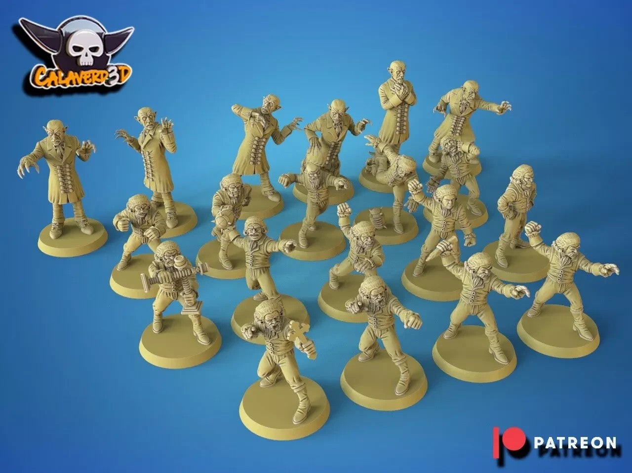 Équipe vampire fantasy football Nosfaretus complète avec figurines de 32mm en résine grise